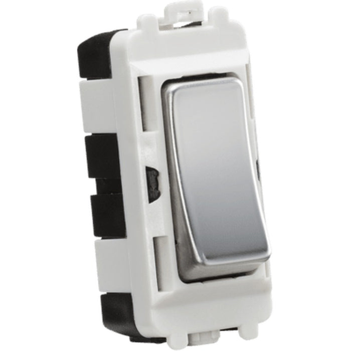 Knightsbridge Flat plate 4G Grid Faceplate - Polished Chrome