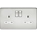 Knightsbridge 13A 1G DP Switched Socket - Polished Chrome with White Insert UK