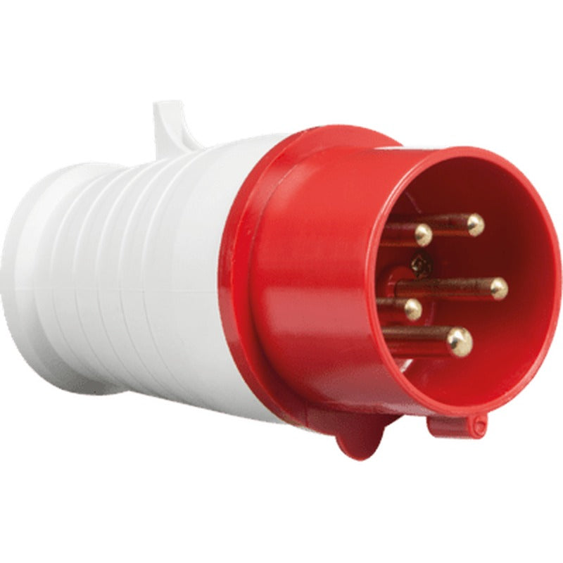 Knightsbridge 415V IP44 16A Angled Surface Mount Socket 3P+N+E - Red UK