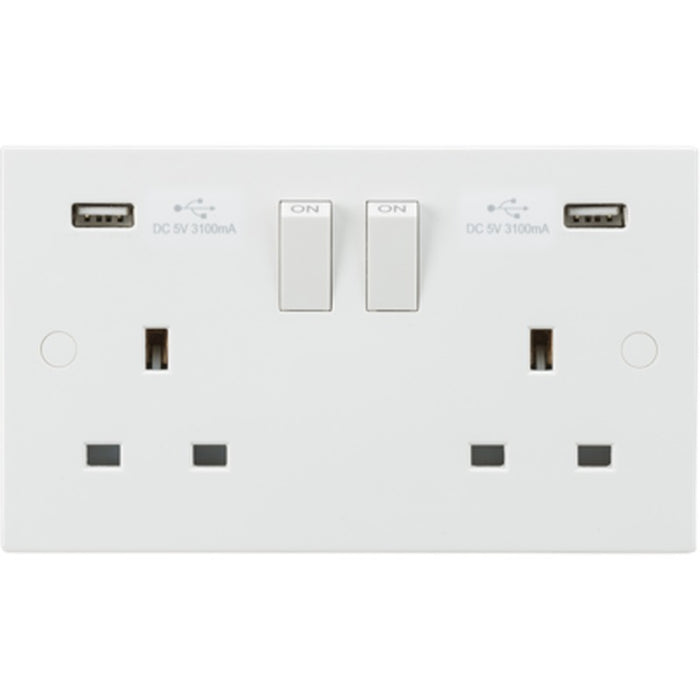 Knightsbridge 2G 35mm Dual Galvanised Metal Back Box