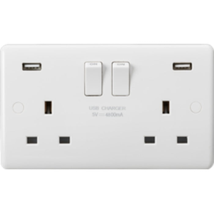 Knightsbridge 13A 2G DP Switched Socket with Dual USB A+A 5V DC 4.8A shared UK