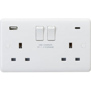Knightsbridge 13A 2G DP Switched Socket with Dual USB A+A 5V DC 4.8A shared UK