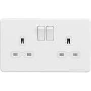Knightsbridge 13A 2G SP Switched Socket with Dual USB A+C 5V DC 4.0A shared - Matt White with White Insert