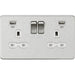 Knightsbridge 13A 2G SP Switched Socket with Dual USB A+A 5V DC 2.4A shared - Brushed Chrome with White Insert