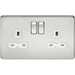Knightsbridge 13A 2G DP Switched Socket with Twin Earths - Polished Chrome with Black Insert