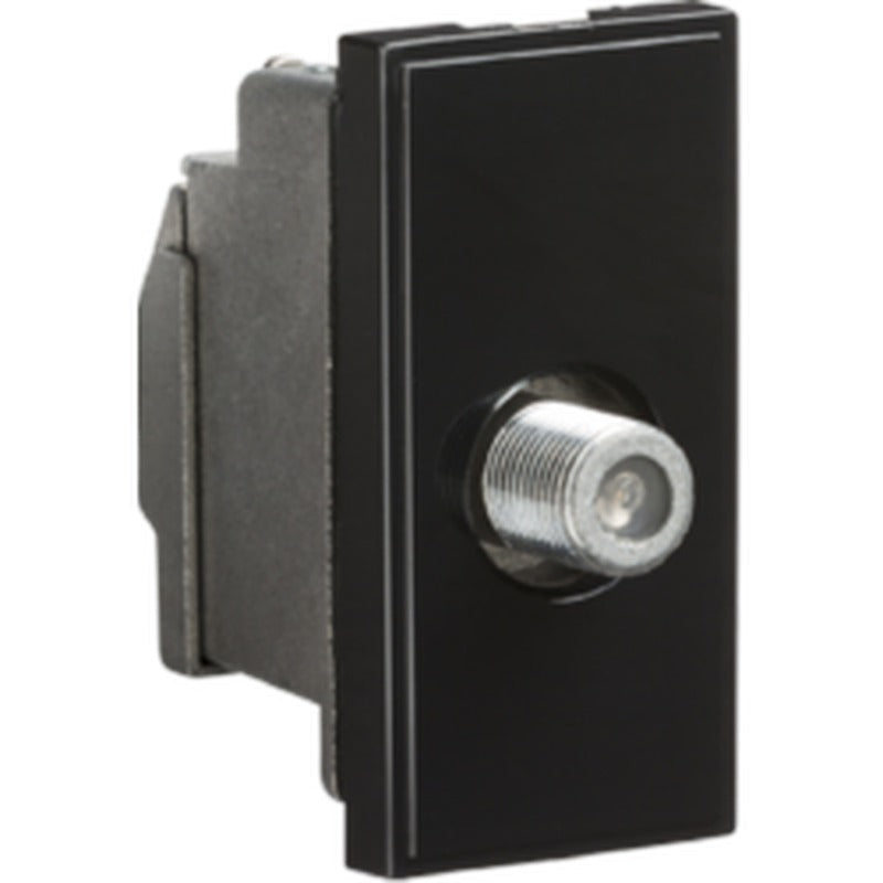 Knightsbridge 25 x 50mm Screened SAT TV Outlet Module - Black UK