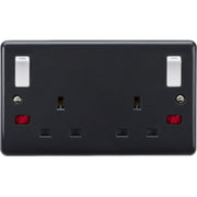 Knightsbridge 13A 2G DP Switched Socket with Twin Earths and Outboard Rockers UK