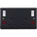 Knightsbridge 13A 2G DP Switched Socket with Twin Earths and Outboard Rockers UK