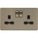 Knightsbridge 13A 1G DP Switched Socket - Matt Black with Black Insert UK