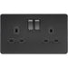Knightsbridge 10AX 2G 2-way Switch - Matt Black with black rockers UK