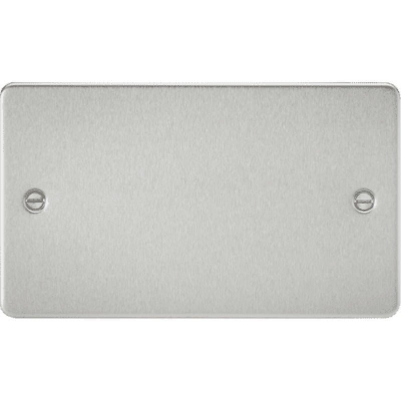 Knightsbridge 2G Blanking Plate - Brushed Chrome UK