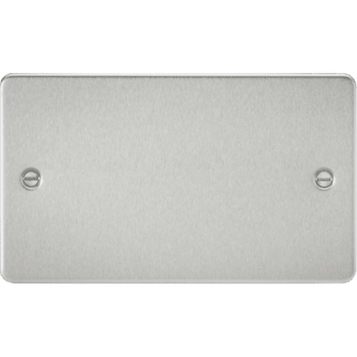 Knightsbridge 2G Blanking Plate - Brushed Chrome UK