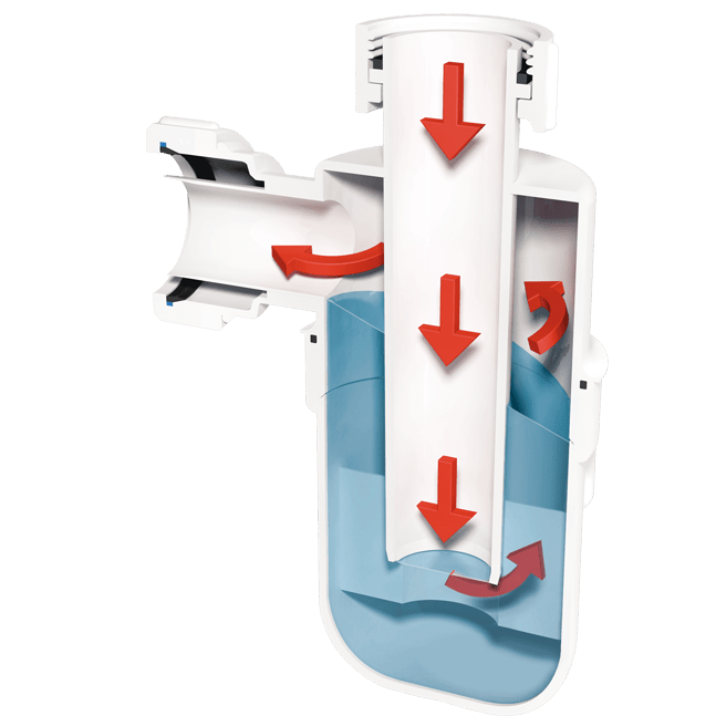 McAlpine 1½" CP Plastic Resealing Adjustable Inlet Bottle Trap C10AR-CP