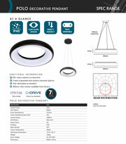 Crompton Polo LED Pendant Downlight 25W 3000K 298mm – Non-Dimmable