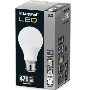 INTEGRAL GLS B22 470LM 4.8W 5000K NON-DI