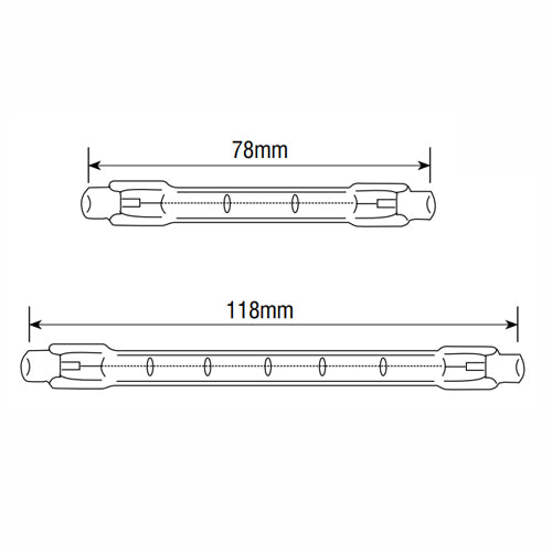 Linear Halogen 240v 230w 118mm 10016
