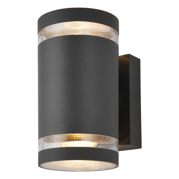Zink Lens Up/Down Outdoor Wall Light with Photocell Anthracite IP44 2xGU10 ZN-34042-ATR